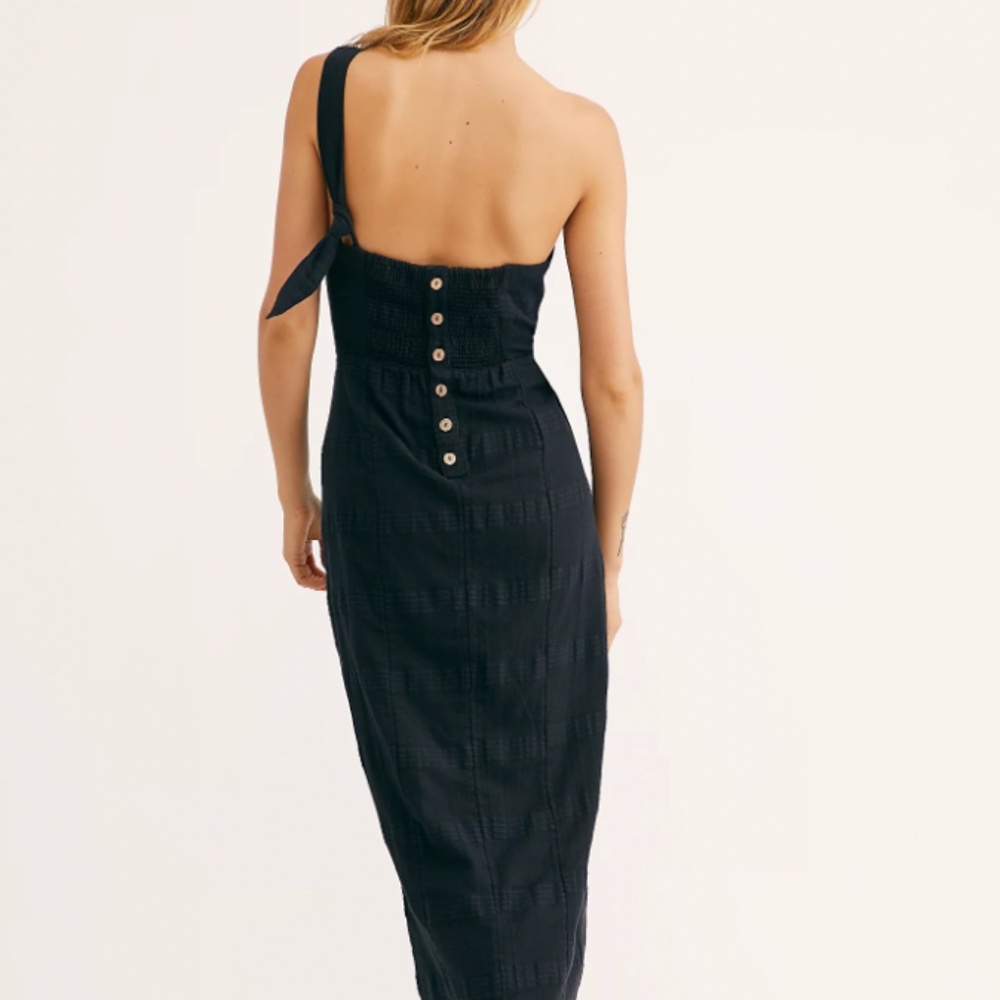 Free People At Leisure Midi Dress BLACK SZ XS